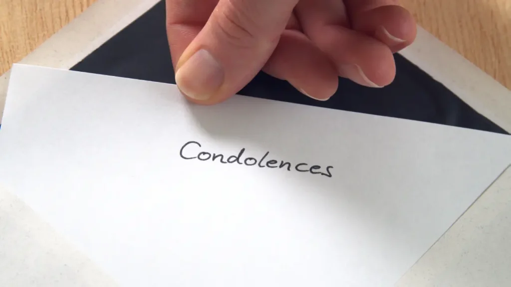 A letter of condolences