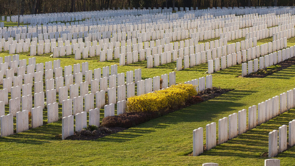 White graves in daytime